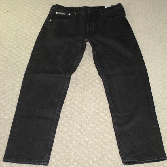 CALVIN KLEIN Black Straight Leg Woman's Hi Rise Jeans Size 8 x 27 in - Picture 1 of 6